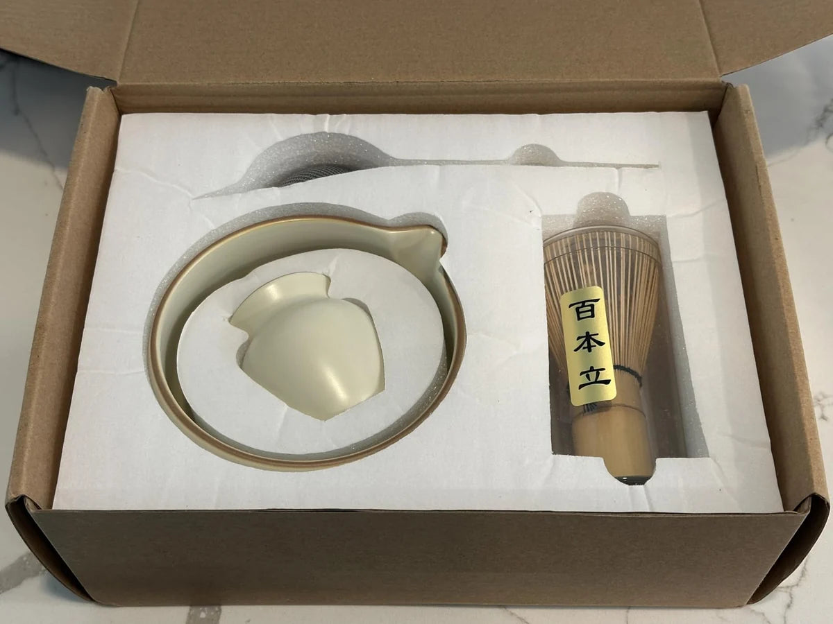 MAWAKIN matcha kit open box with fitted foam insert